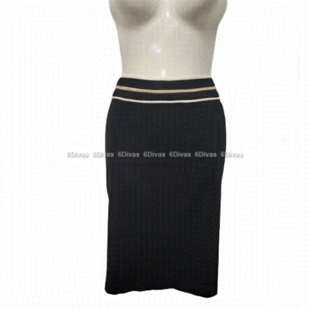 Black Skirt with Gold and White Trim Accent - Various Sizes